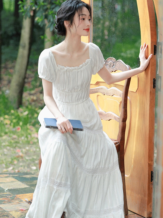 Amelia's Retro White Elegance Dress