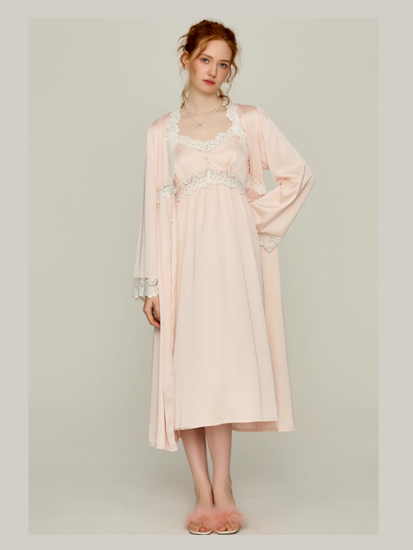 Blush Lace Cloud Nightgown Set