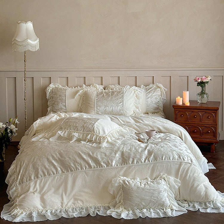 Butterfly Embroidered Velvet Bedding Set