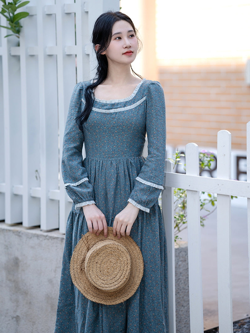 Alice's Floral Serenity Blue Dress