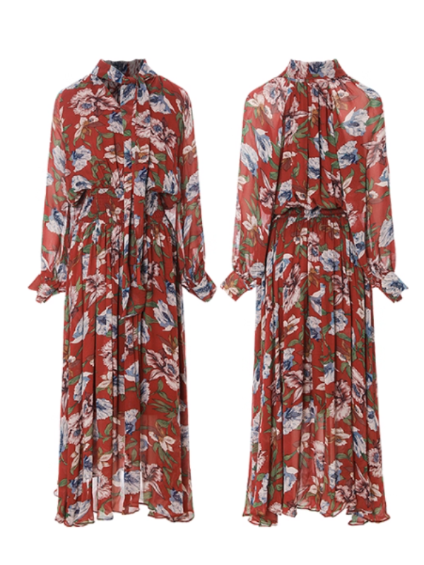 Autumn Bloom Vintage Garden Maxi Dress