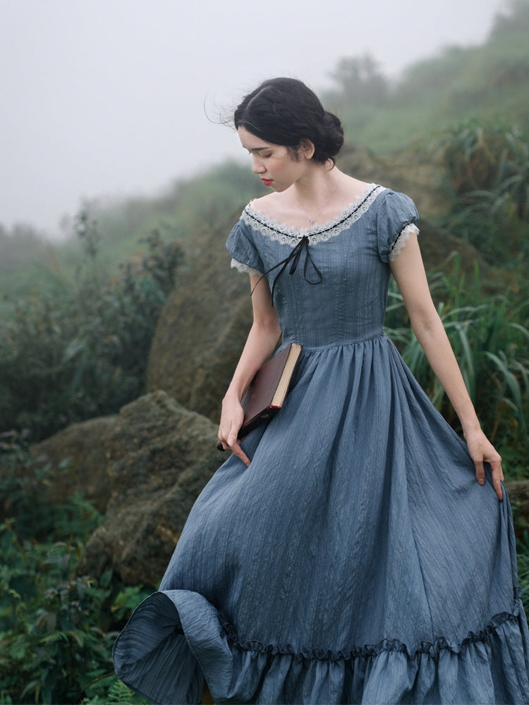 Clara's Retro Blue Elegance Dress