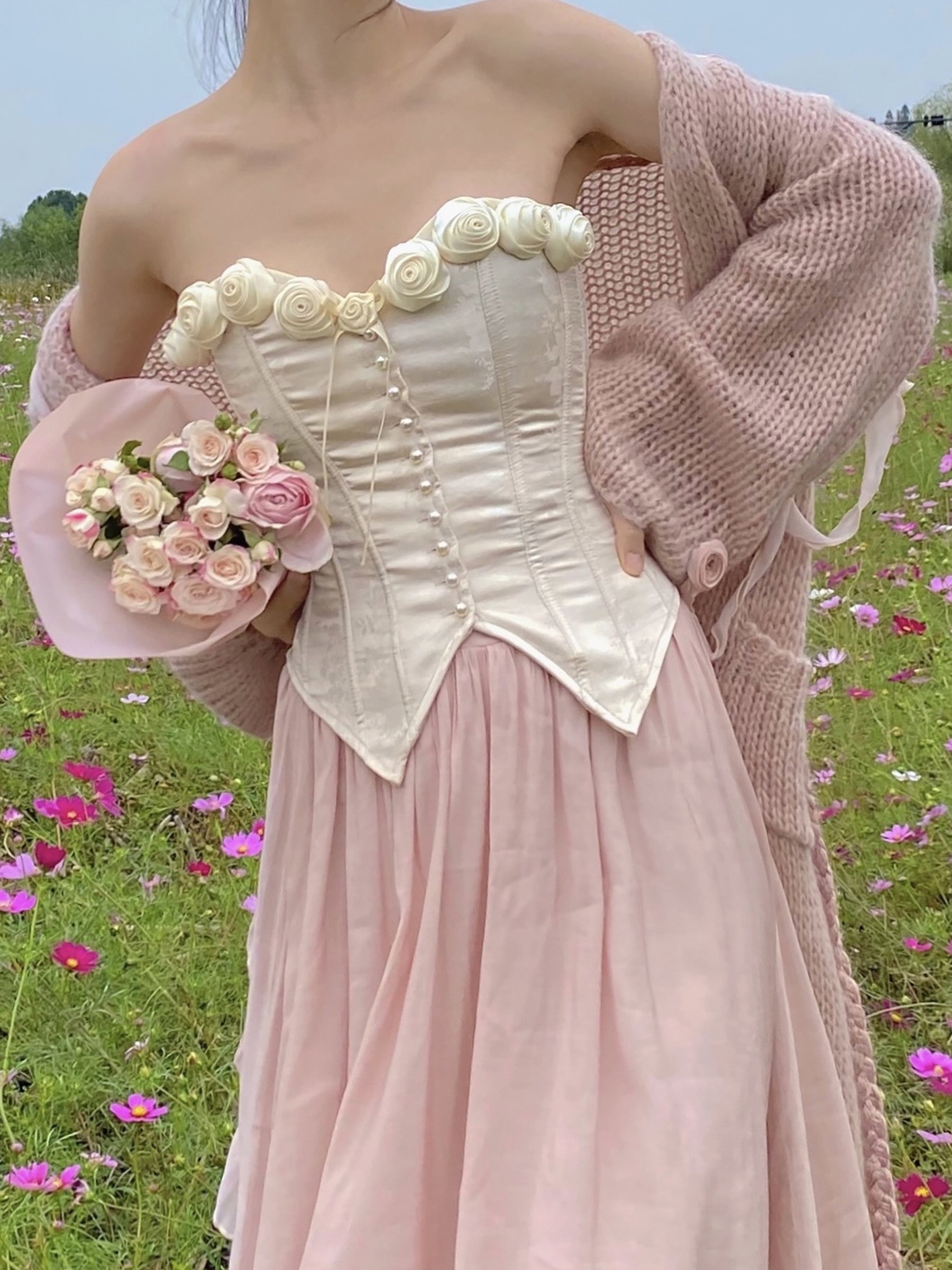 Rose Blossom Herringbone Corset