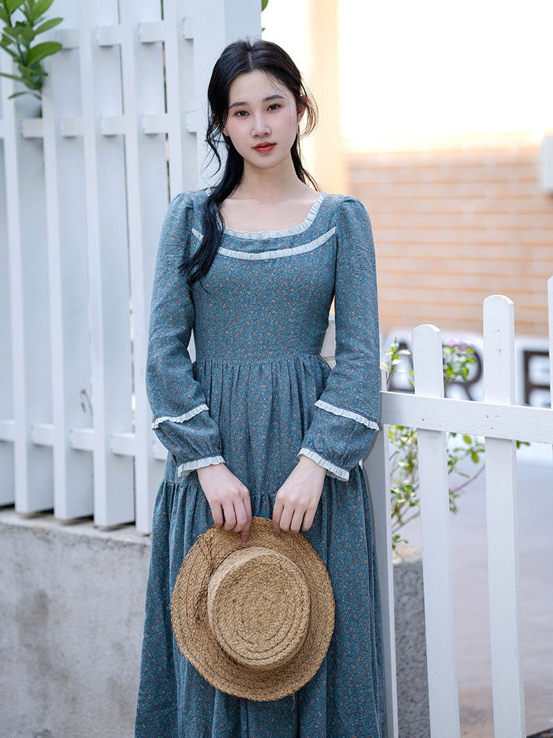 Alice's Floral Serenity Blue Dress