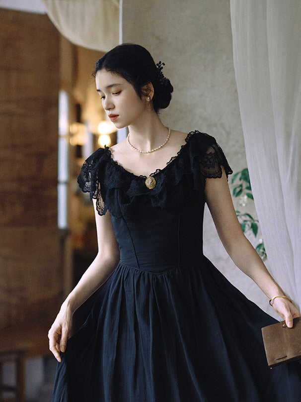 Audrey's Vintage Charm Black Dress