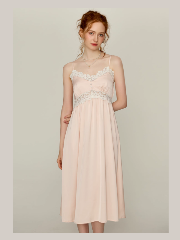 Blush Lace Cloud Nightgown Set