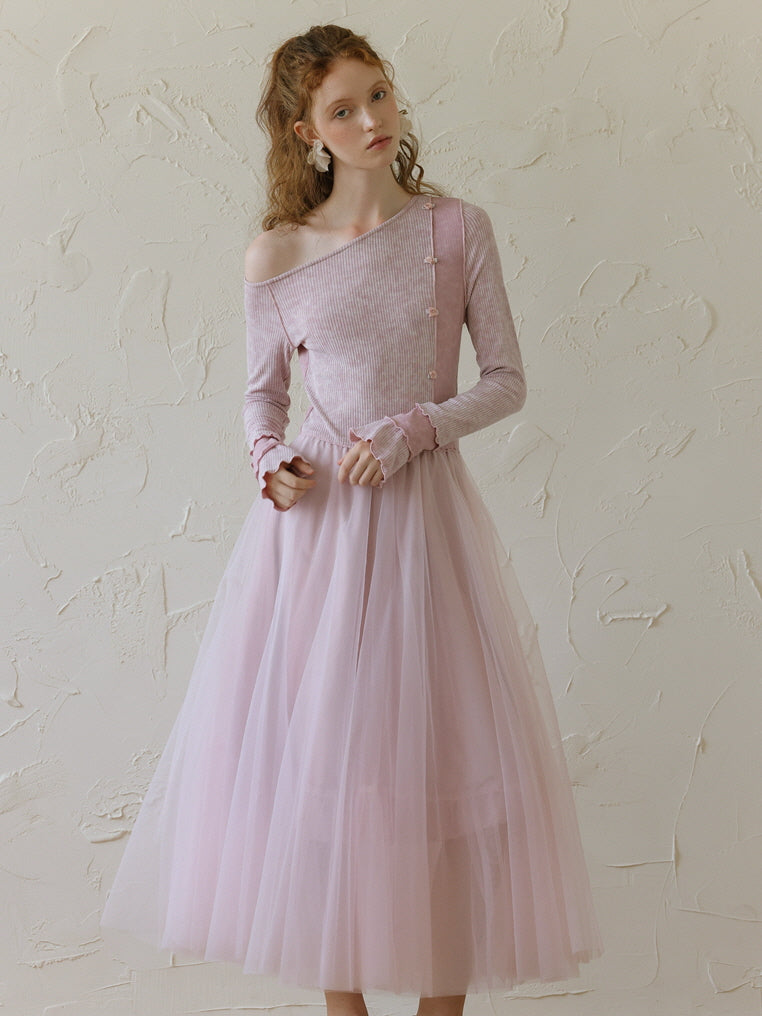 Fairycore Light Pink Tulle Dress