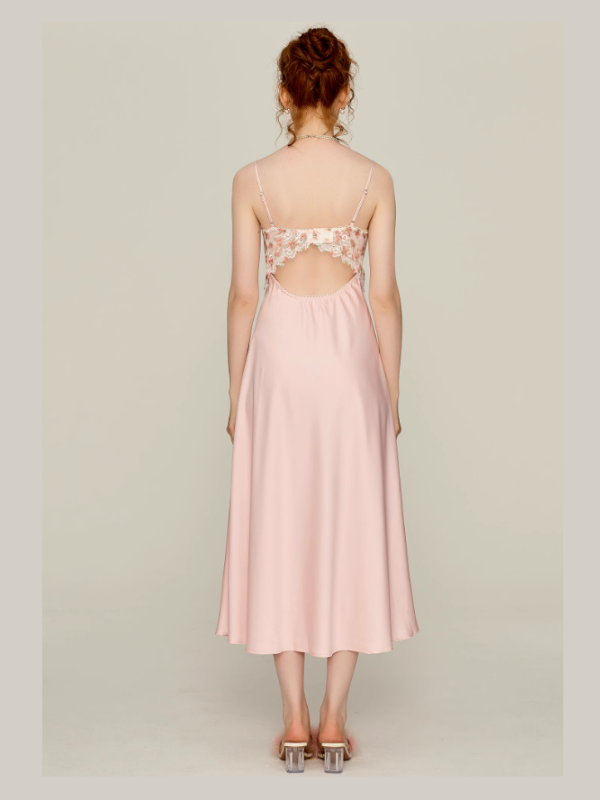 Blush Rose Garden Lace Nightgown Set