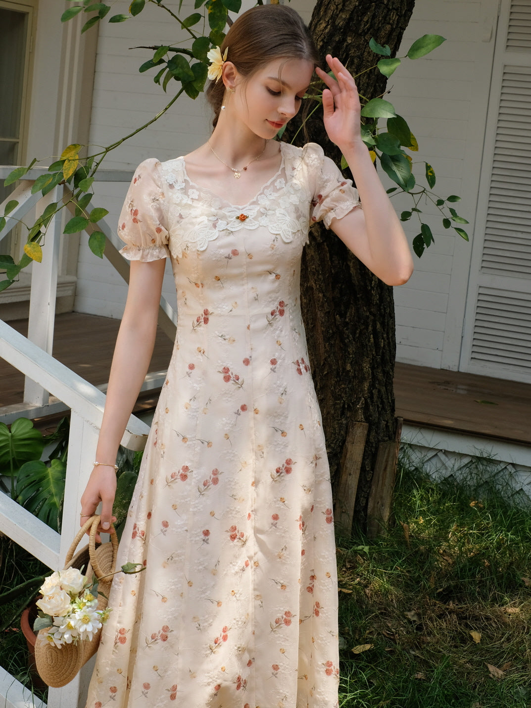 Ivory Rose Lace Summer Dress