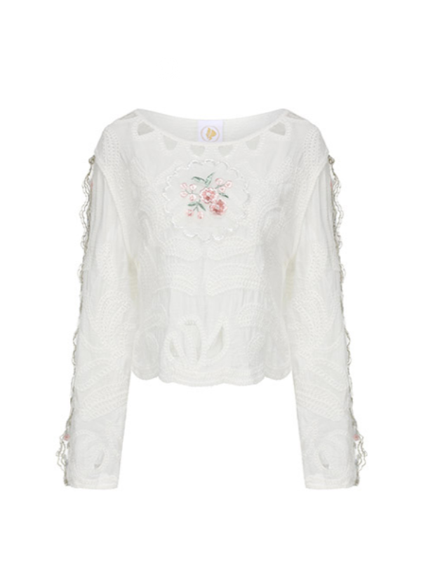 Whispering Bloom Embroidered Blouse