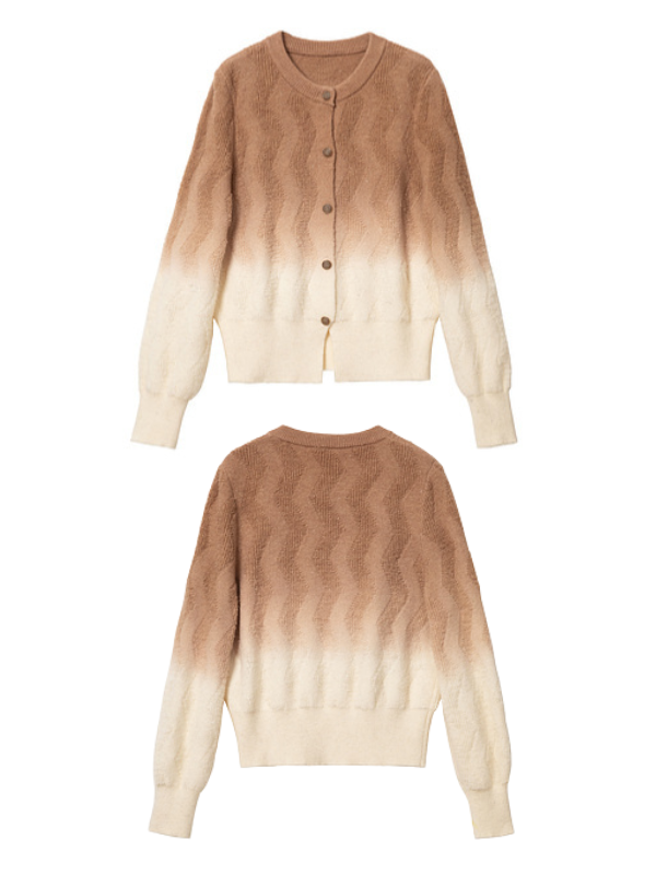 Dreamy Gradient Textured Cardigan