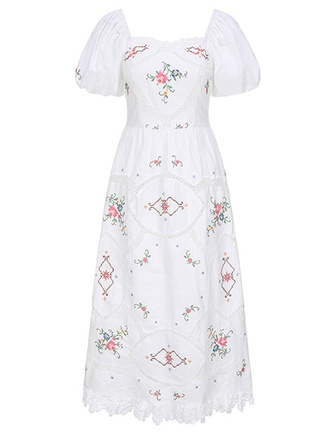 Emily's Vintage Floral Charm Dress