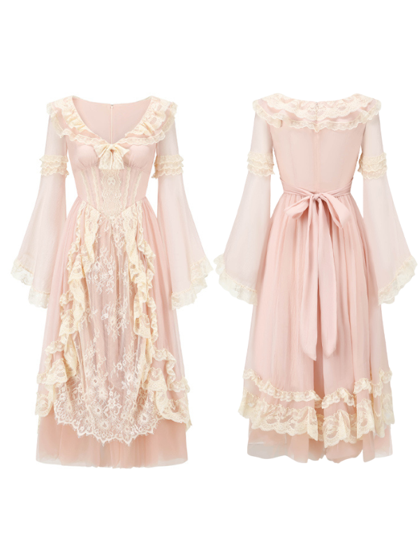 Rose Blush Lace Corset Dress