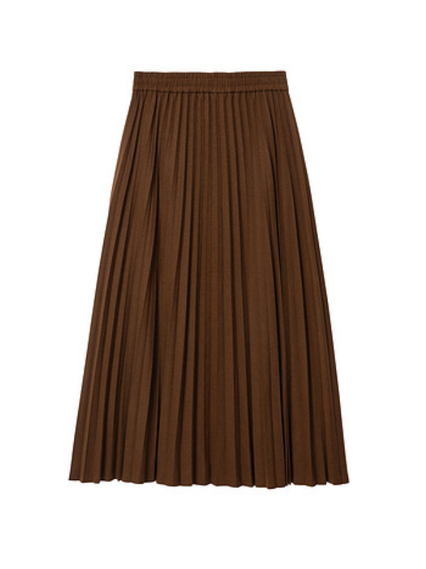 Classic Pleated Brown Skirt