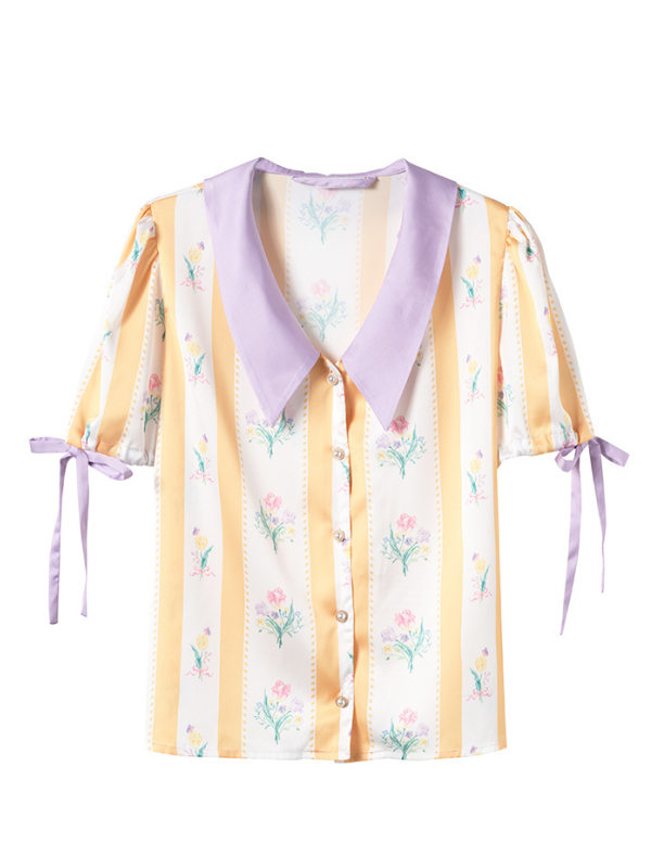 Sunlit Blossom Silk Pajamas