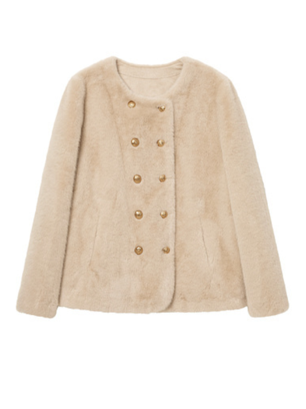 Luxe Faux Fur Cream Coat