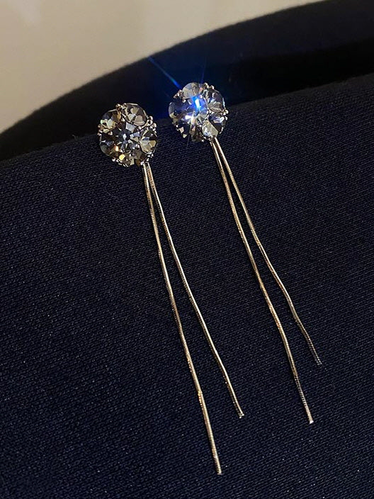 Elegant Grey Zircon Ball Earrings