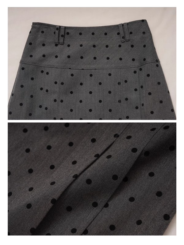 Vintage-Inspired Polka Dot Midi Skirt