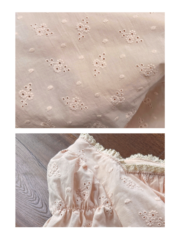 Blush Embroidered Cotton Tea Dress
