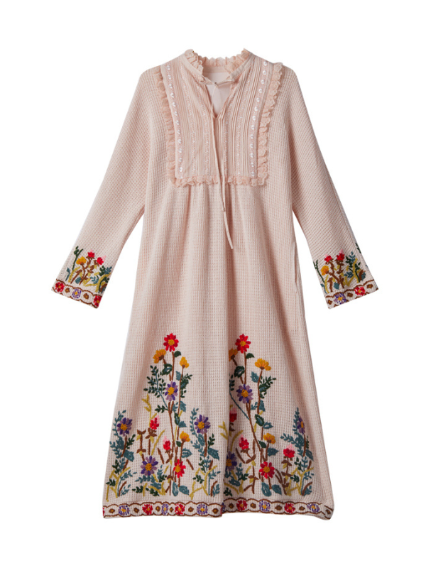 Floral Embroidered Vintage Cottage Dress