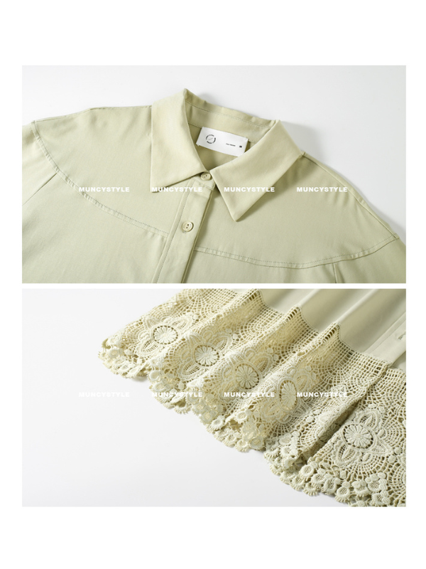 Sage Green Lace Trim Pajama Set