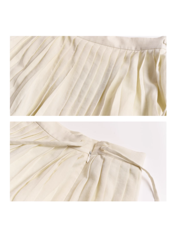 Emma's Blooming Pleats White Skirt