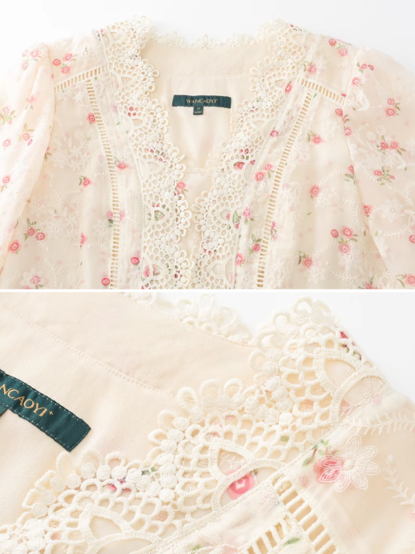 Spring Blossom Embroidered Dress