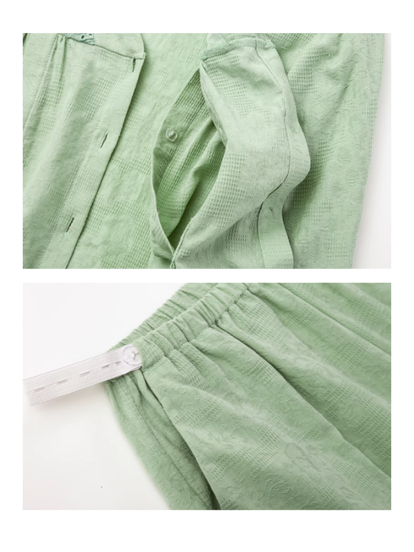 Mint Blossom Cotton Loungewear Set