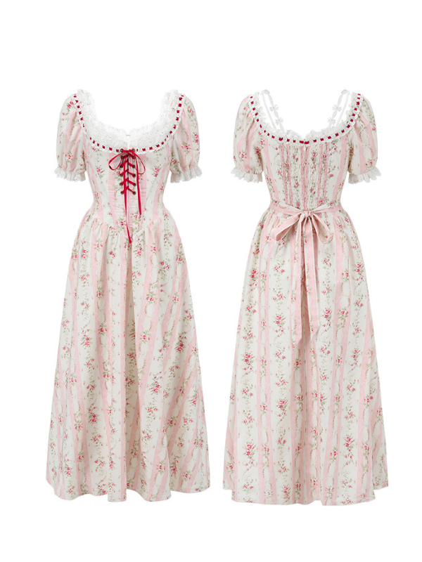 Romantic Vintage Floral Corset Dress