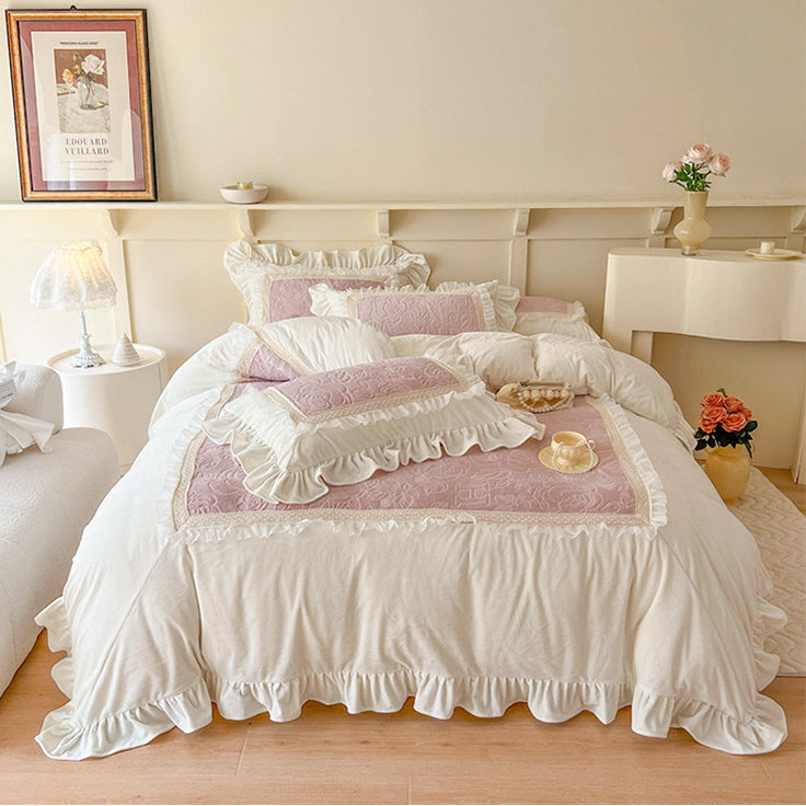 Velvet Rose Ruffle Bedding Set