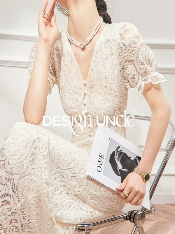 Elegant Symphony of Ivory Dress