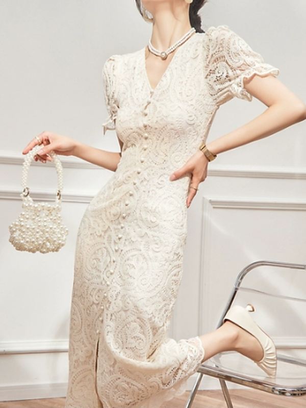 Elegant Symphony of Ivory Dress