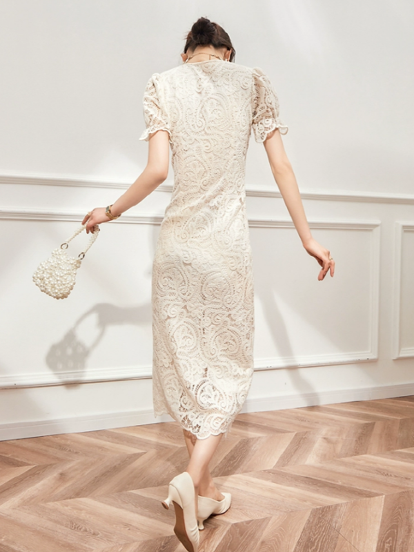 Elegant Symphony of Ivory Dress