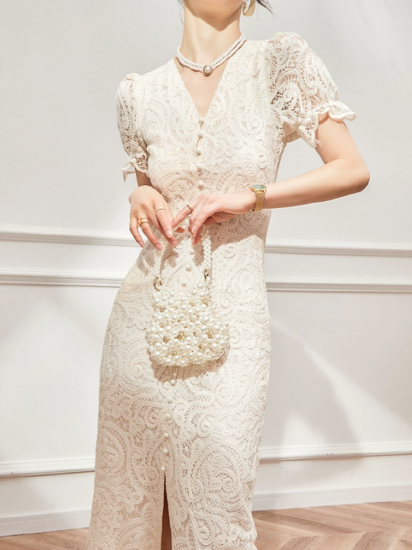 Elegant Symphony of Ivory Dress