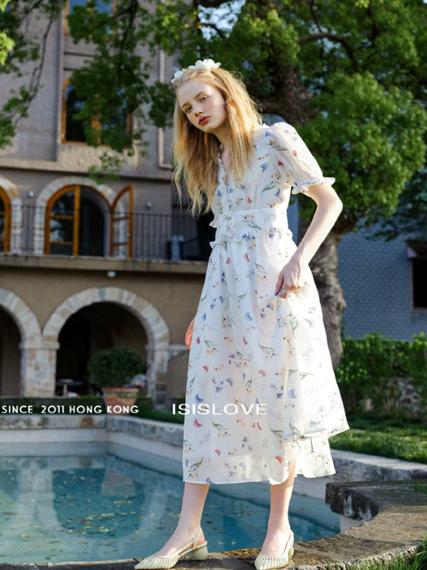 Whimsical Pearl of the Butterfly Garden Dress