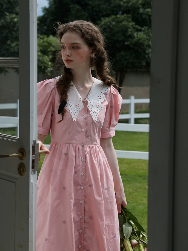 Floral Symphony in Pink Dress