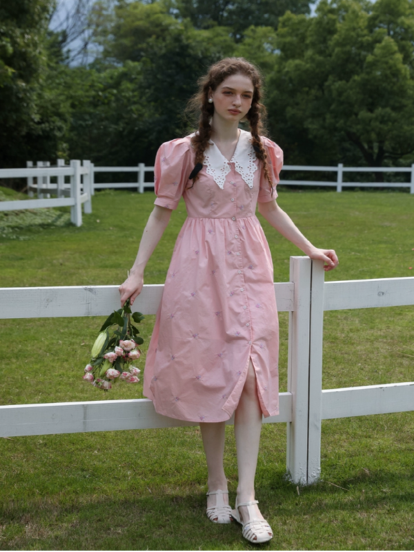 Floral Symphony in Pink Dress