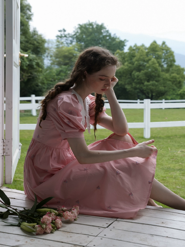 Floral Symphony in Pink Dress