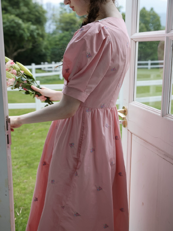 Floral Symphony in Pink Dress