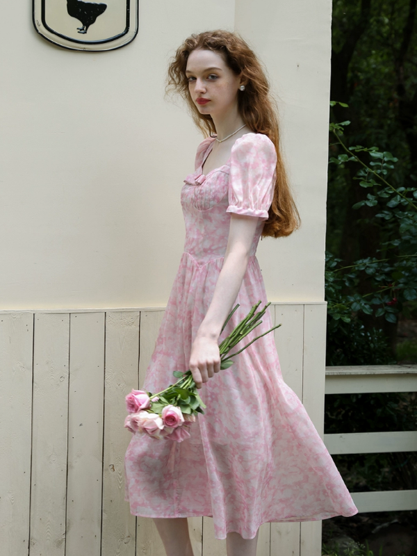 Rosy Whisper Elegance Dress