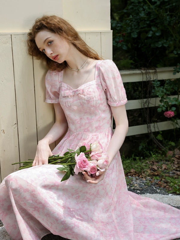 Rosy Whisper Elegance Dress