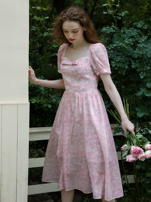 Rosy Whisper Elegance Dress