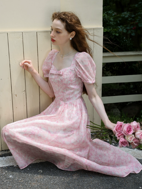 Rosy Whisper Elegance Dress