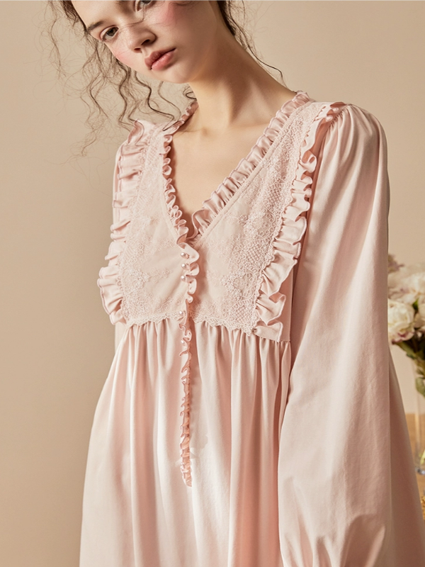 Blushing Cotton Elegance Nightgown