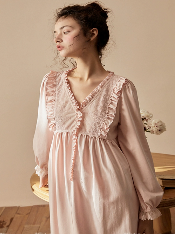 Blushing Cotton Elegance Nightgown