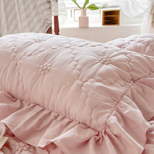 Pink Cozy Quilting Duvet Cover Set