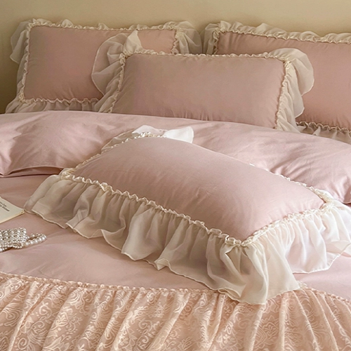 Pink Lace Frill Princess Bedding Set