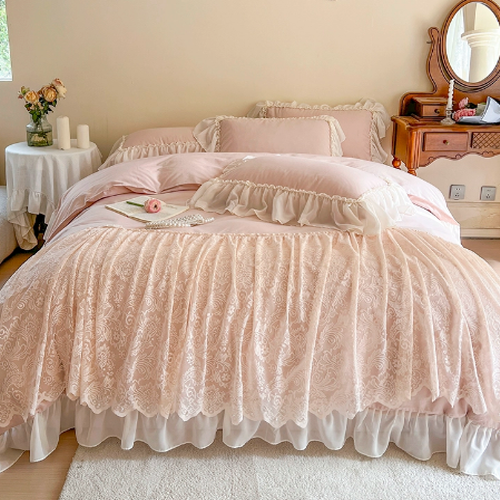 Pink Lace Frill Princess Bedding Set