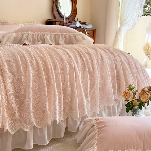 Pink Lace Frill Princess Bedding Set