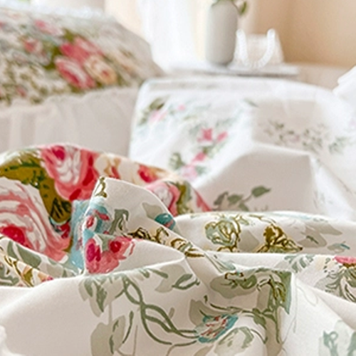 Enchanted Rose Garden Frill Bedding Set